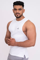 Rudestyle Deep Cut Gym Vest - White