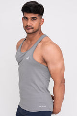 Rocklike Gym Vest Stringer for Men Light Grey