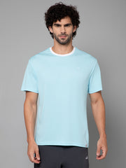 MINIMAL BUZZ STRENGTH MESH BASIC T-SHIRT-SEA BLUE