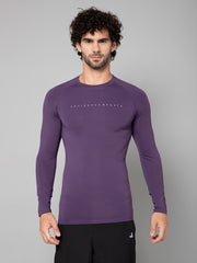 MINIMAL BUZZ CORE COMPRESSION FULL SLEEVE T-SHIRT-PURPLE