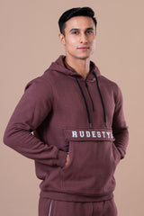 RUDESTYLE ATHLEISURE RELAXED FIT HOODIE-COCA MOCHA