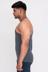 Rocklike Gym Vest Stringer for Men Dark Grey