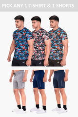 Minimal Buzz Shorts and Cruise Camo Round Neck T-Shirt
