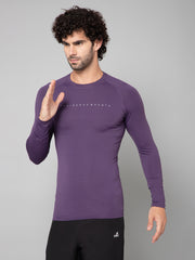 MINIMAL BUZZ CORE COMPRESSION FULL SLEEVE T-SHIRT-PURPLE