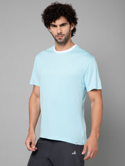 MINIMAL BUZZ STRENGTH MESH BASIC T-SHIRT-SEA BLUE