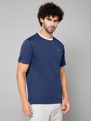 MINIMAL BUZZ STRENGTH MESH BASIC T-SHIRT-NAVY