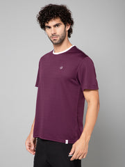 MINIMAL BUZZ STRENGTH MESH BASIC T-SHIRT-WINE