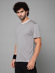 MINIMAL BUZZ STRENGTH MESH BASIC T-SHIRT-LIGHT GREY