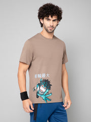 RUDESTYLE ICONIC ANIME T-SHIRT-MUD BROWN