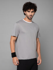 MINIMAL BUZZ STRENGTH MESH BASIC T-SHIRT-LIGHT GREY