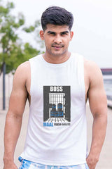 QUIRKY GYM VEST WHITE - BOSS