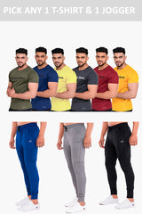Minimal Buzz Joggers and Solid Dye Round Neck T-Shirt