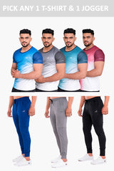Minimal Buzz Joggers and Gradient Round Neck T-Shirt