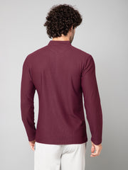 MINIMAL BUZZ THE HENLEY T-SHIRT-MAROON