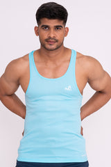 Rocklike Gym Vest Stringer for Men Mint Blue