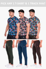 Rudestyle Track Pants and Cruise Camo Round Neck T-Shirt