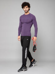 MINIMAL BUZZ CORE COMPRESSION FULL SLEEVE T-SHIRT-PURPLE