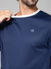 MINIMAL BUZZ STRENGTH MESH BASIC T-SHIRT-NAVY