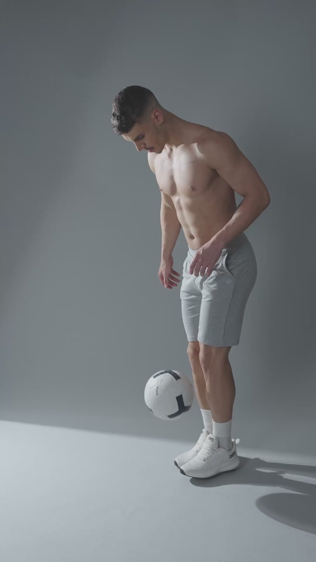 RS CASUAL COTTON MELANGE SHORTS-WHITE