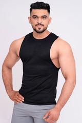 Customizable Rudestyle Deep Cut Gym Vest - Black
