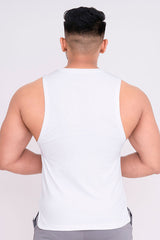 QUIRKY GYM VEST WHITE- ANGRY DUCK